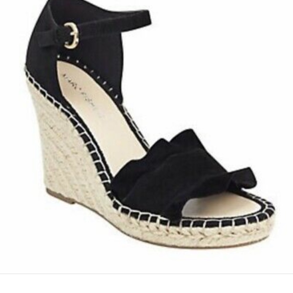 NIB Marc Fisher Kickoff Ruffle Espadrille Wedge 9
